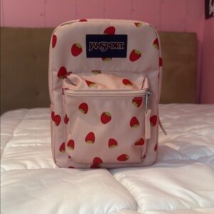Jansport Pink lunchbox with Strawberry Design